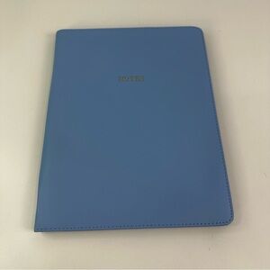 Day Designer Light Blue Soft Padfolio Notebook with "Notes" Graphic in Goldtone
